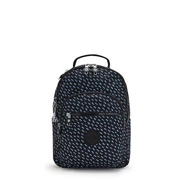 Kipling Seoul Small Printed Tablet Hátizsák Fekete | HU 1612BE